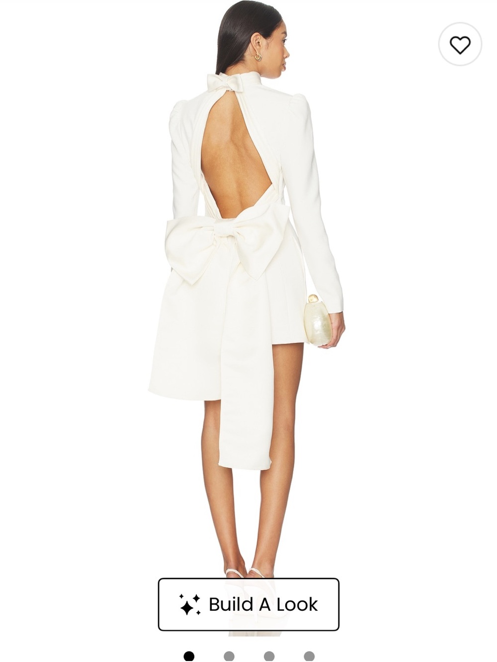 MAJORELLE White Open-Back Bow Mini Dress